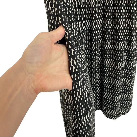 Zara Colorblock Dress Womens Size Small Sleeveless Black White Geometric Pockets - Picture 5 of 9